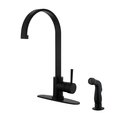 Gourmetier LS8710DLSP Concord Single-Handle Kitchen Faucet W/ Side Sprayer, Black LS8710DLSP